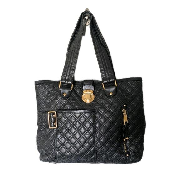 Marc Jacobs Handbags - Vintage Marc Jacobs Italy Calfskin Leather Quilted Ursula Tote Shoulder Bag Y2K
